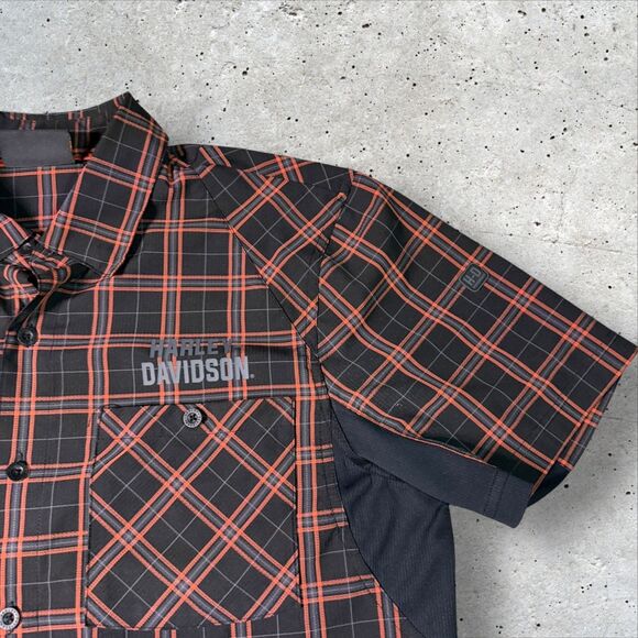Harley-Davidson Genuine Motor Clothes Performance Plaid Shirt Men’s Size Large - Picture 8 of 14